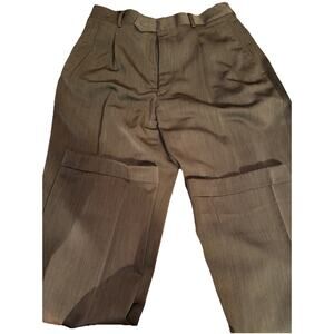 Preowned Stafford Super Suit Dress Pants Dk Gray Pleated And Cuffed Size 32 X 32